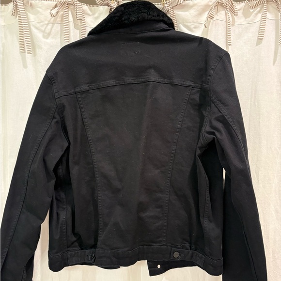 Tecovas Overnight Western Trucker Cotton Jacket Black Sheepskin Collar - Picture 3 of 5